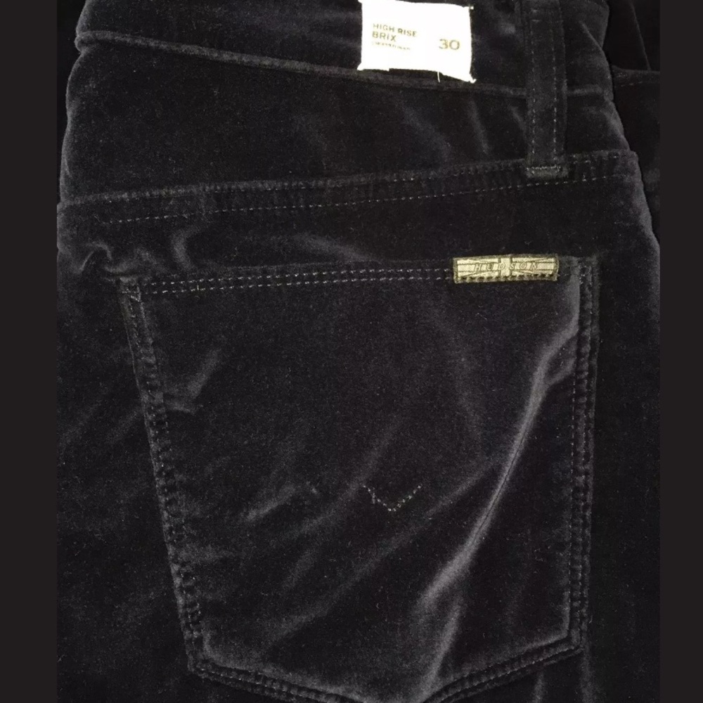 New Hudson Brix Velvet Jeans Navy Ankle Cropped Boot Cut Pant High Rise - Picture 5 of 6